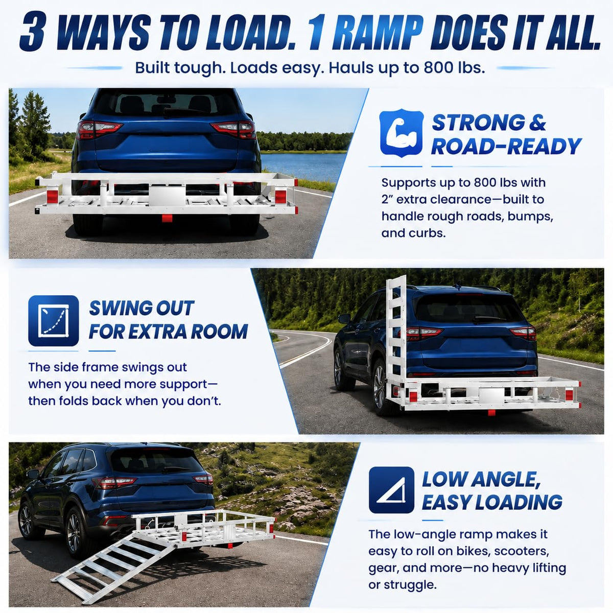 50x29.5x9 Inch Aluminum Hitch Cargo Carrier S4987