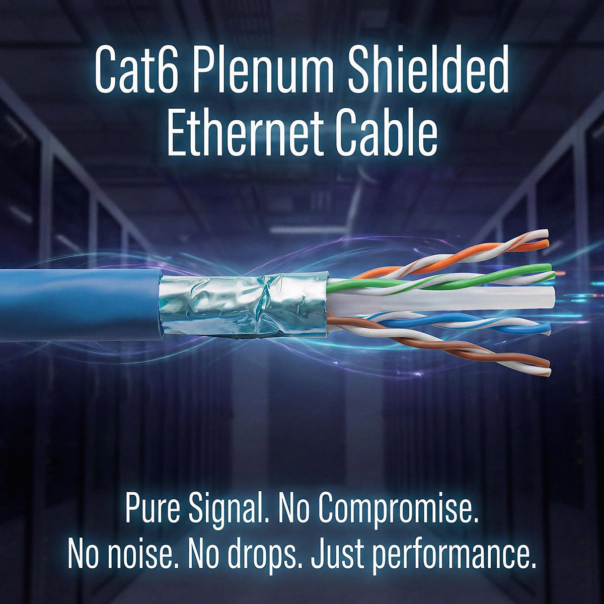 Cat6 Plenum Shielded 1000ft 23AWG Solid Bare Copper Ethernet Cable P108190