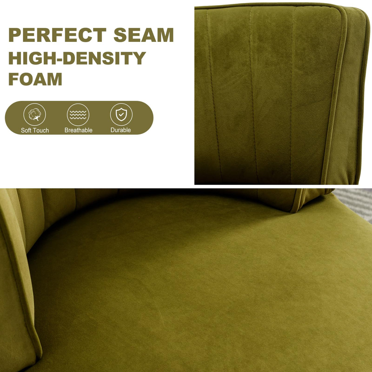 Green Velvet Swivel Barrel Chair L9955