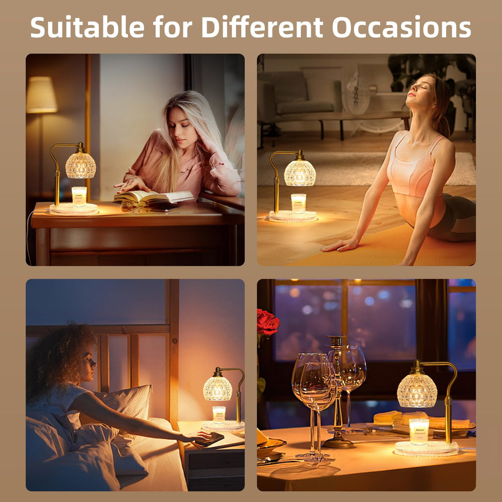 Candle Warmer Lamp with Timer & Dimmer, Height Adjustable F7567