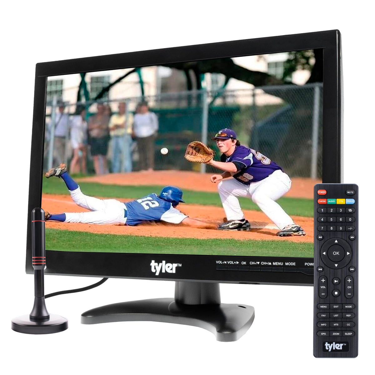 14” Portable LCD TV Monitor 1080P Rechargeable Battery Operated with Remote Control D267420