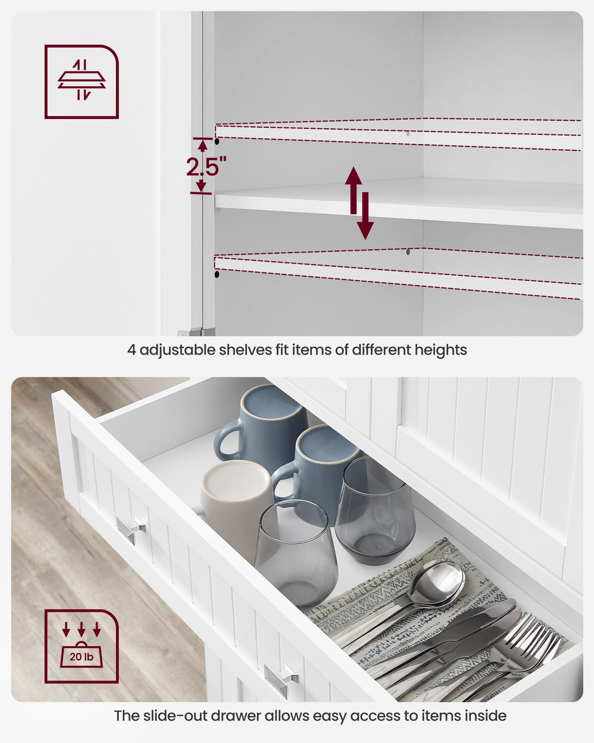 Freestanding Tall Cabinet with Drawer R913
