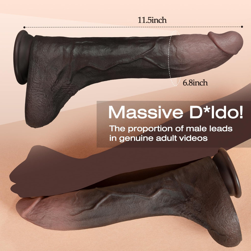 11.5 Inch Black Silicone Dildo G313907