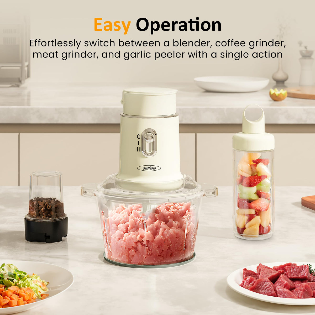 4-in-1 Electric Food Chopper & Small Food Processor F4508