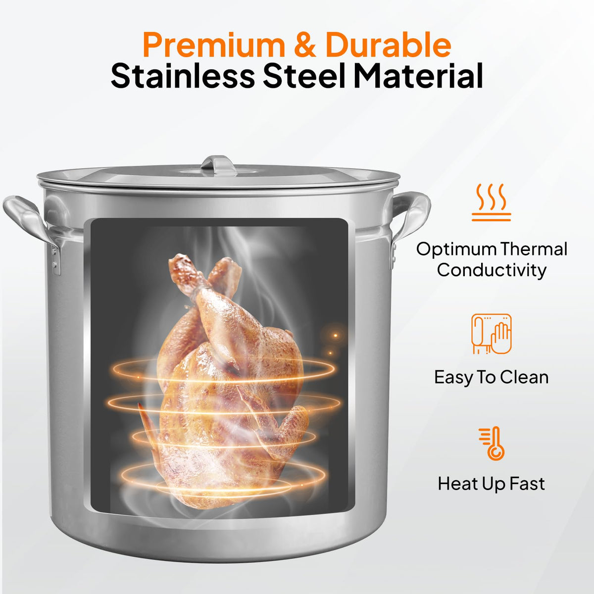 102QT Stainless Steel Stock Pot with Steamer Basket A20931