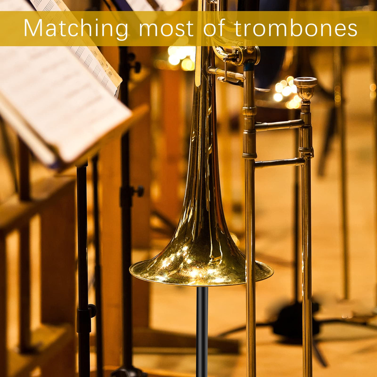 Trombone Stand Retractable Height Adjustment O553