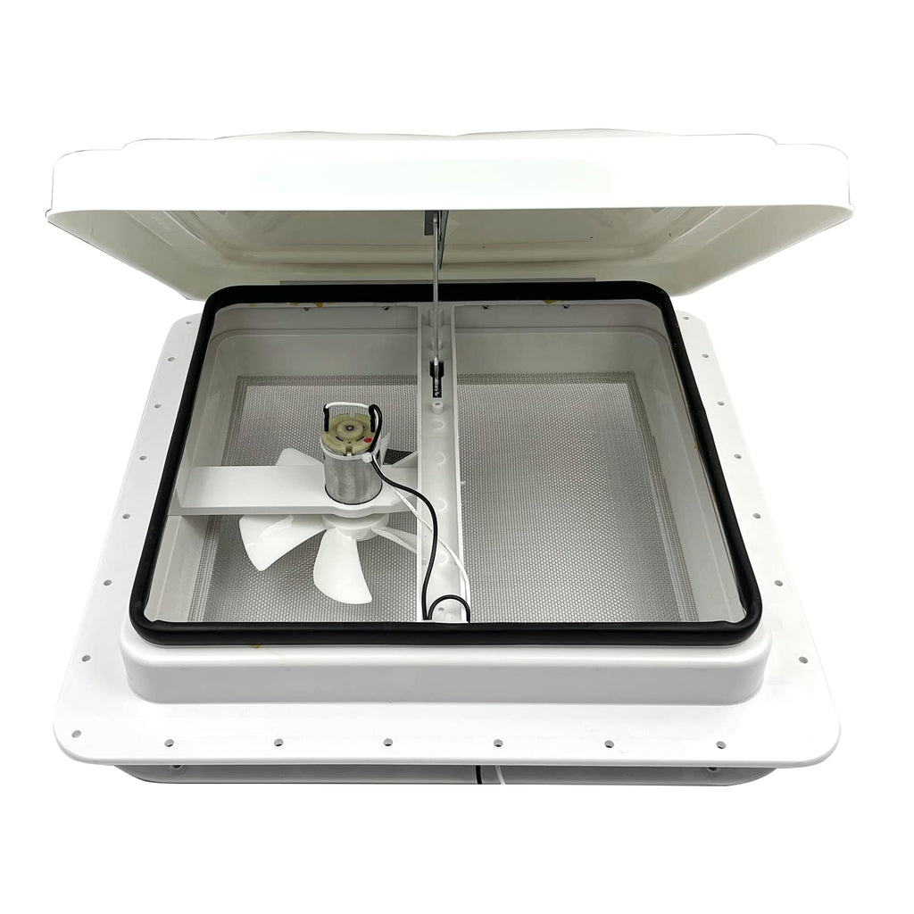 14" RV Roof Vent with 12V Fan, White H51752