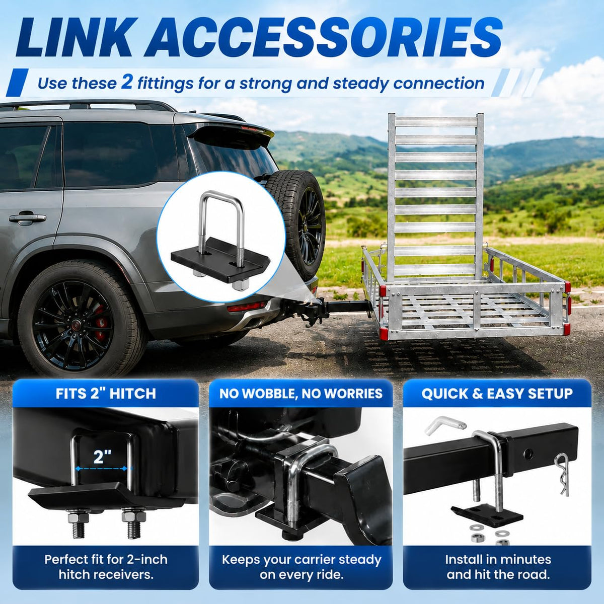 50x29.5x9 Inch Aluminum Hitch Cargo Carrier S4987