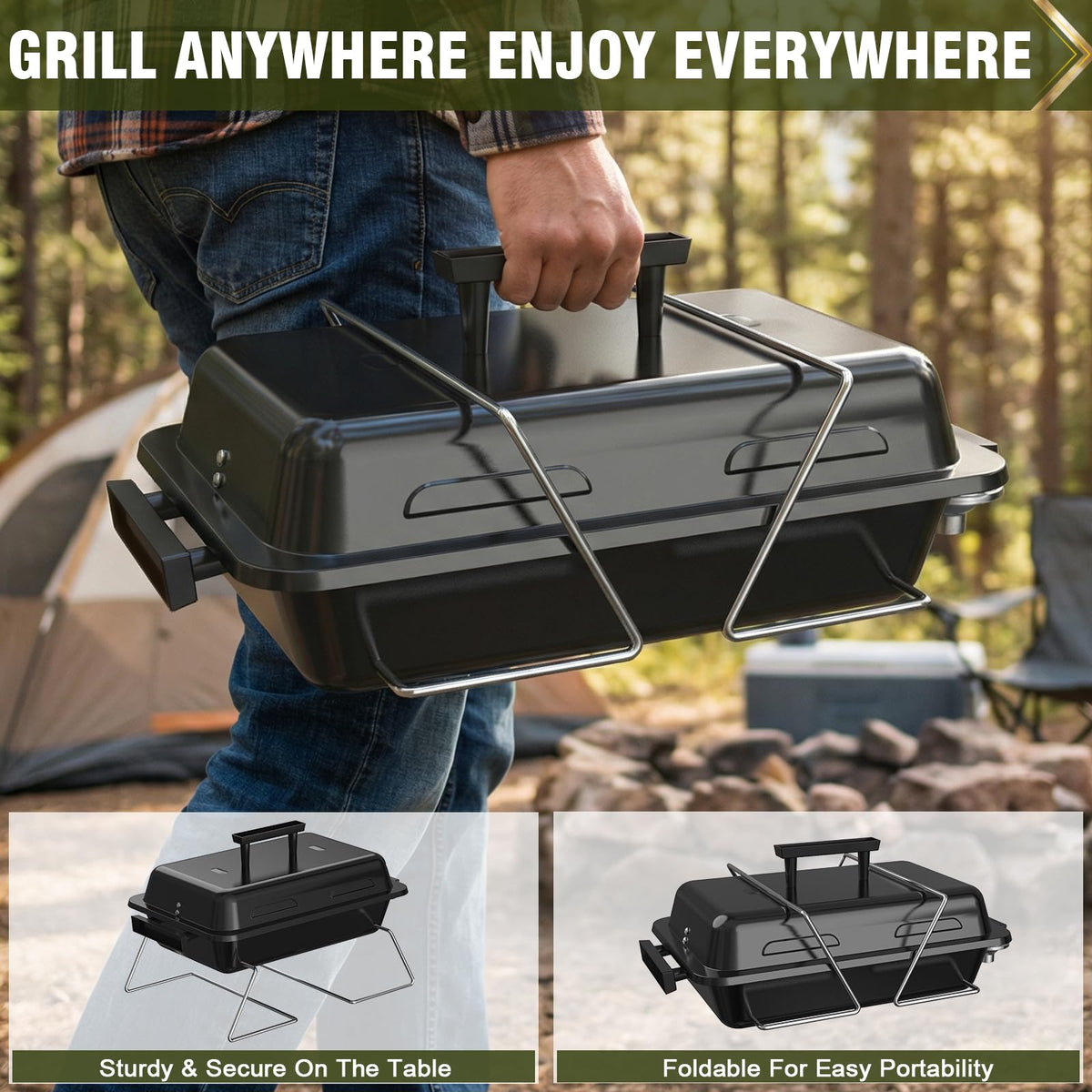Portable Propane Gas Grill with Foldable Legs K97236