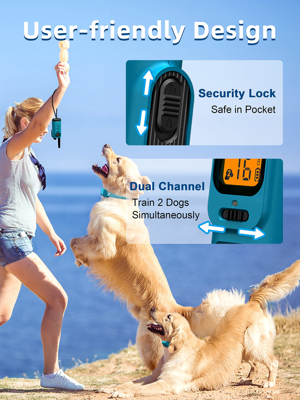Waterproof Rechargeable Dog Training Collar with Remote H451