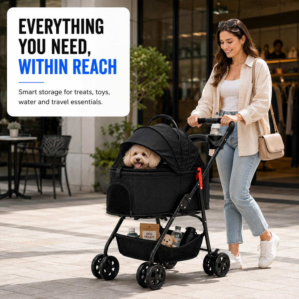Foldable Pet Stroller with Cup Holder S906
