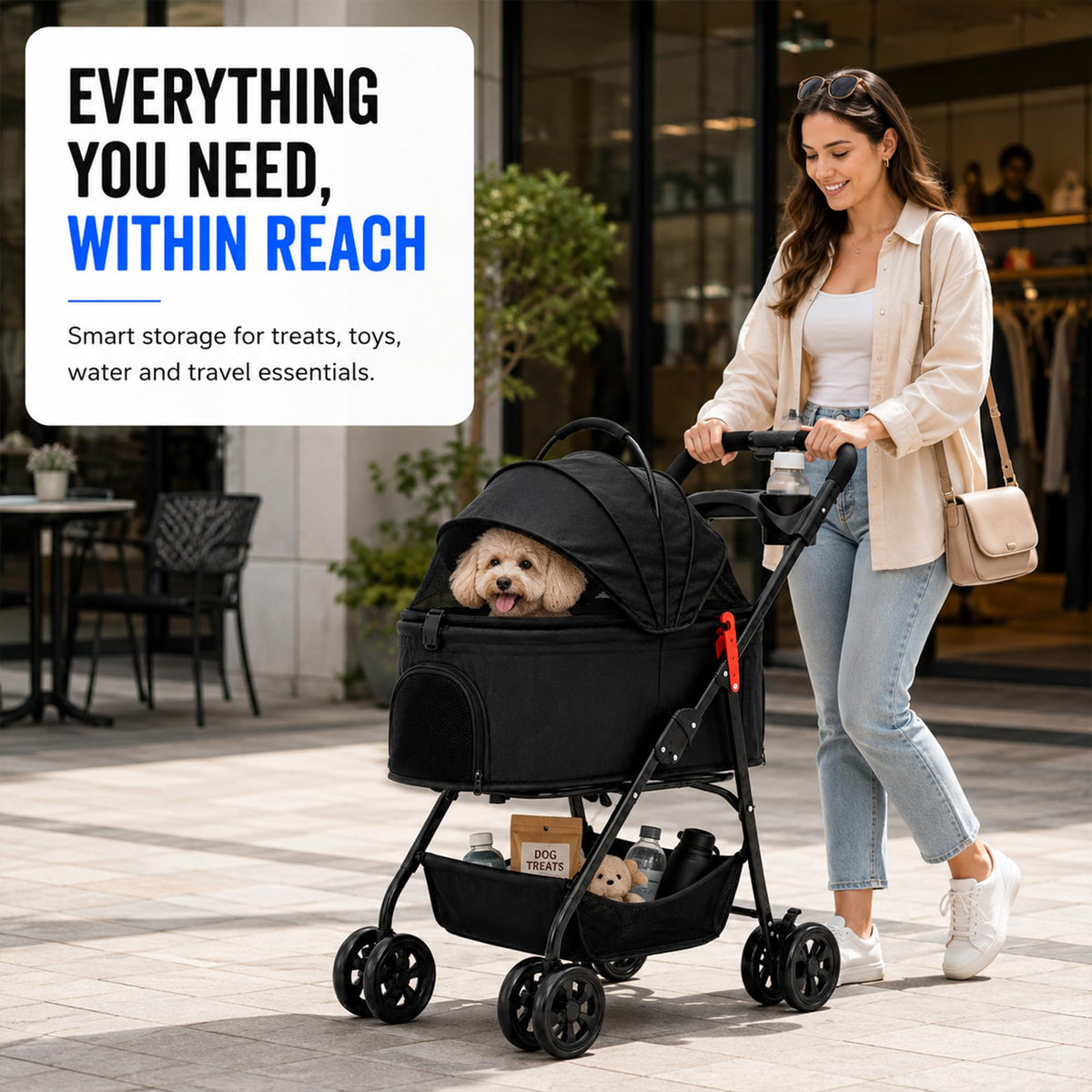 Foldable Pet Stroller with Cup Holder S906