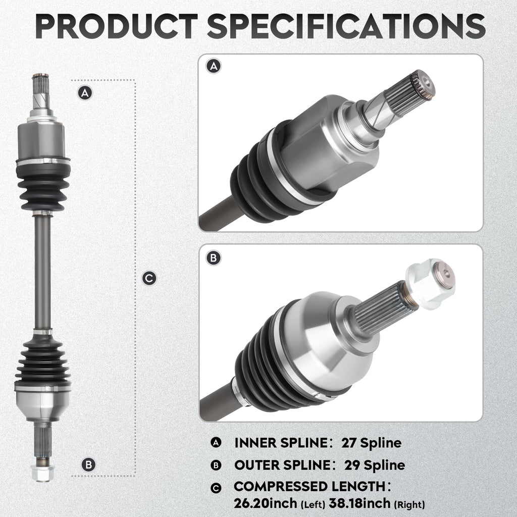 Left & Right Front CV Axle Shaft Assembly 2PCs M53566