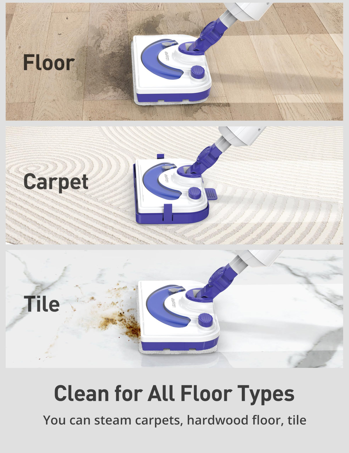 1300W Steam Mop Cleaner with 2 Washable Pads N38109