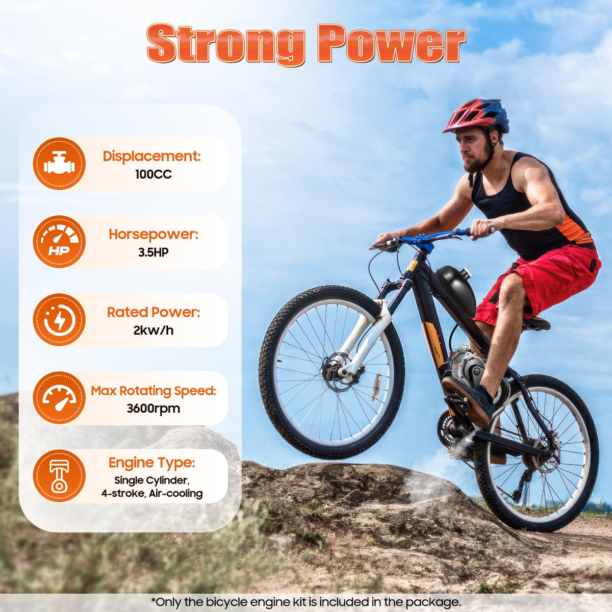 100CC 4 Stroke Bicycle Engine Kit with Chain Drive F715