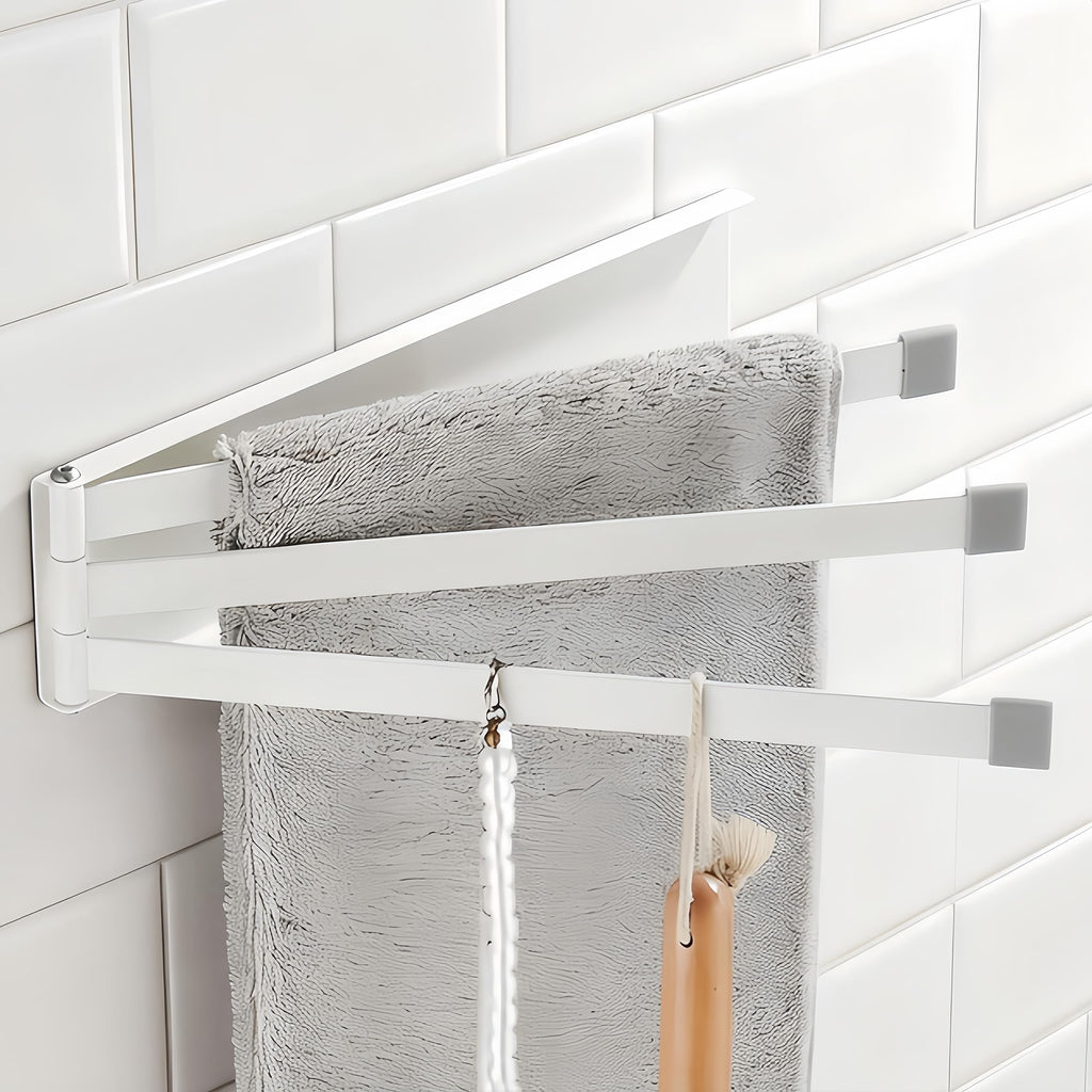 Swivel Kitchen Towel Rack 3-Arm White V980