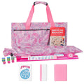 American Mahjong Game Set, 166 Pink Tiles, 4 All-in-One Color Rack/Pushers & Drawstring Bag H175