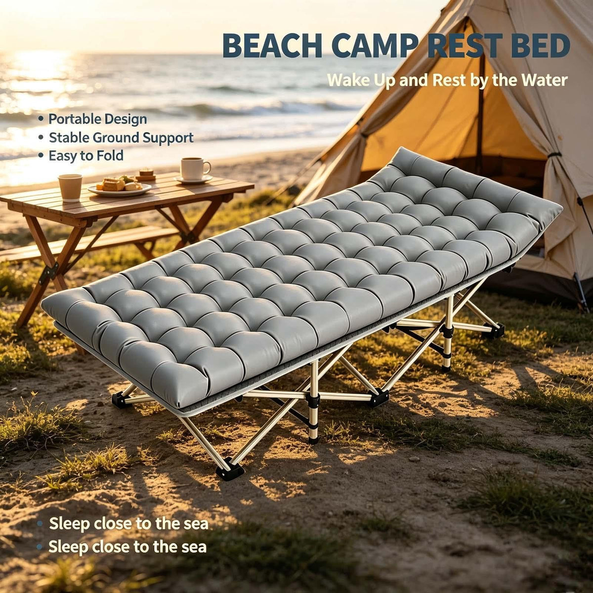 Portable Foldable Sleeping Cot with Padded Mat K69439