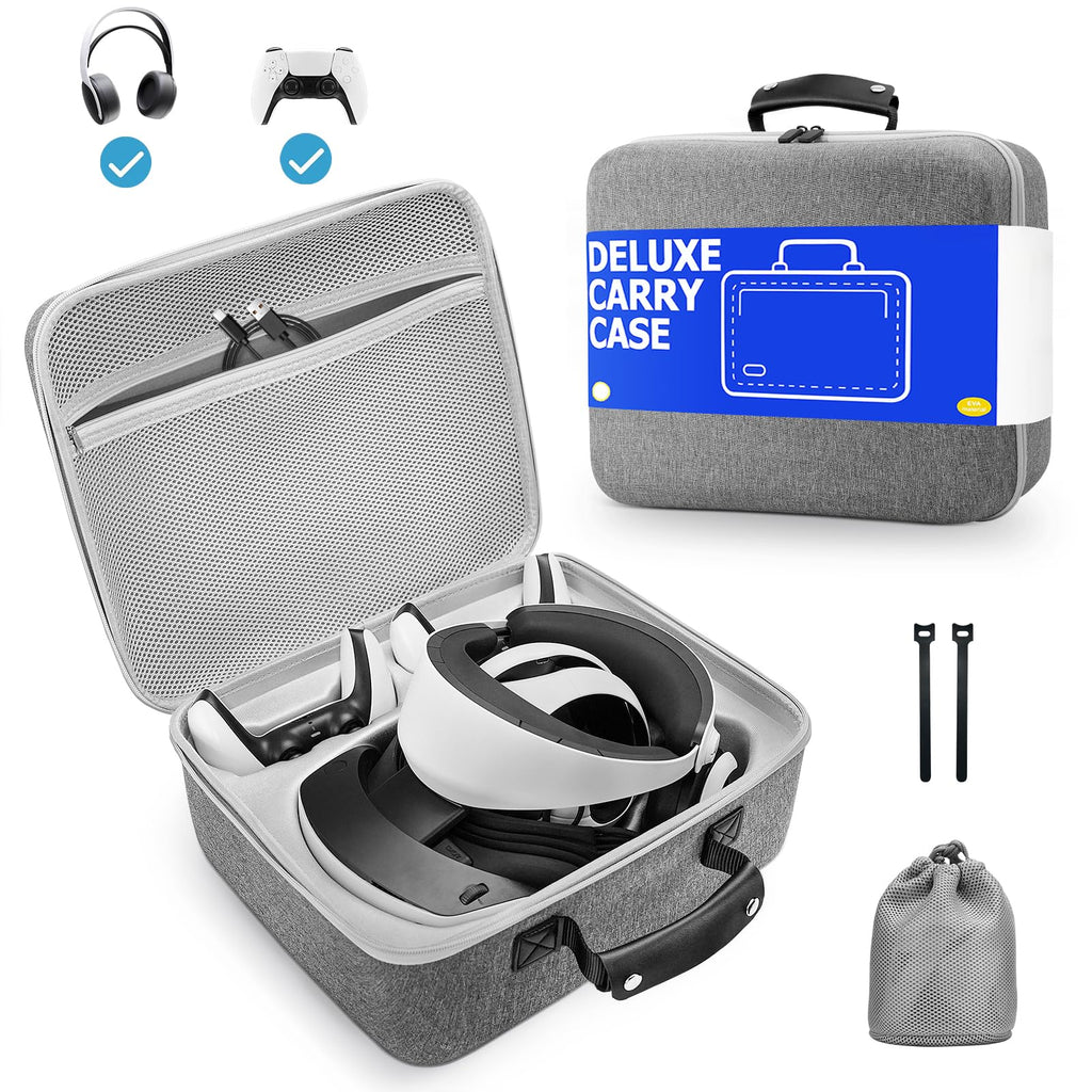Grey Portable Hard Case for Gaming Headset and Touch Controllers Q177093
