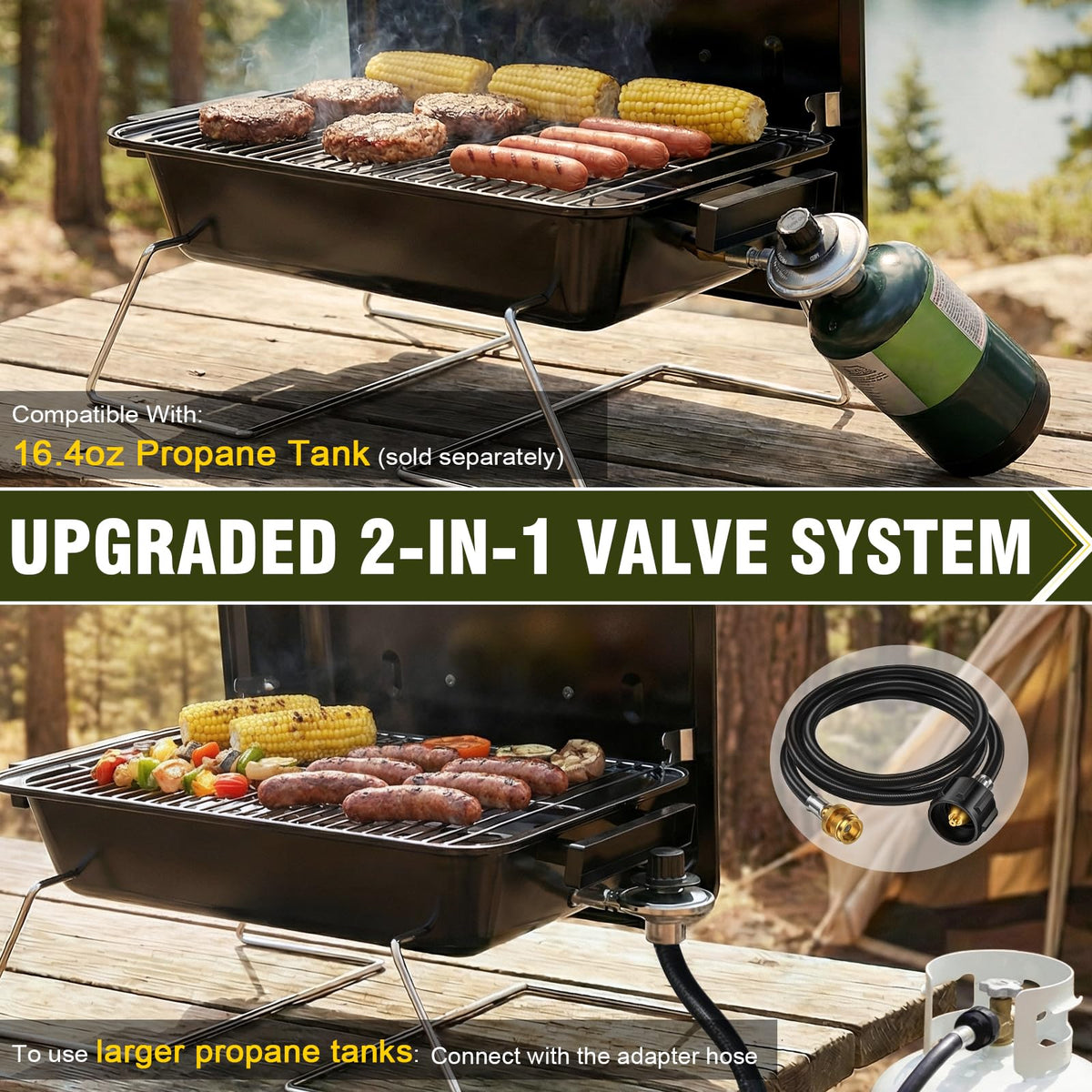 Portable Propane Gas Grill with Foldable Legs K97236