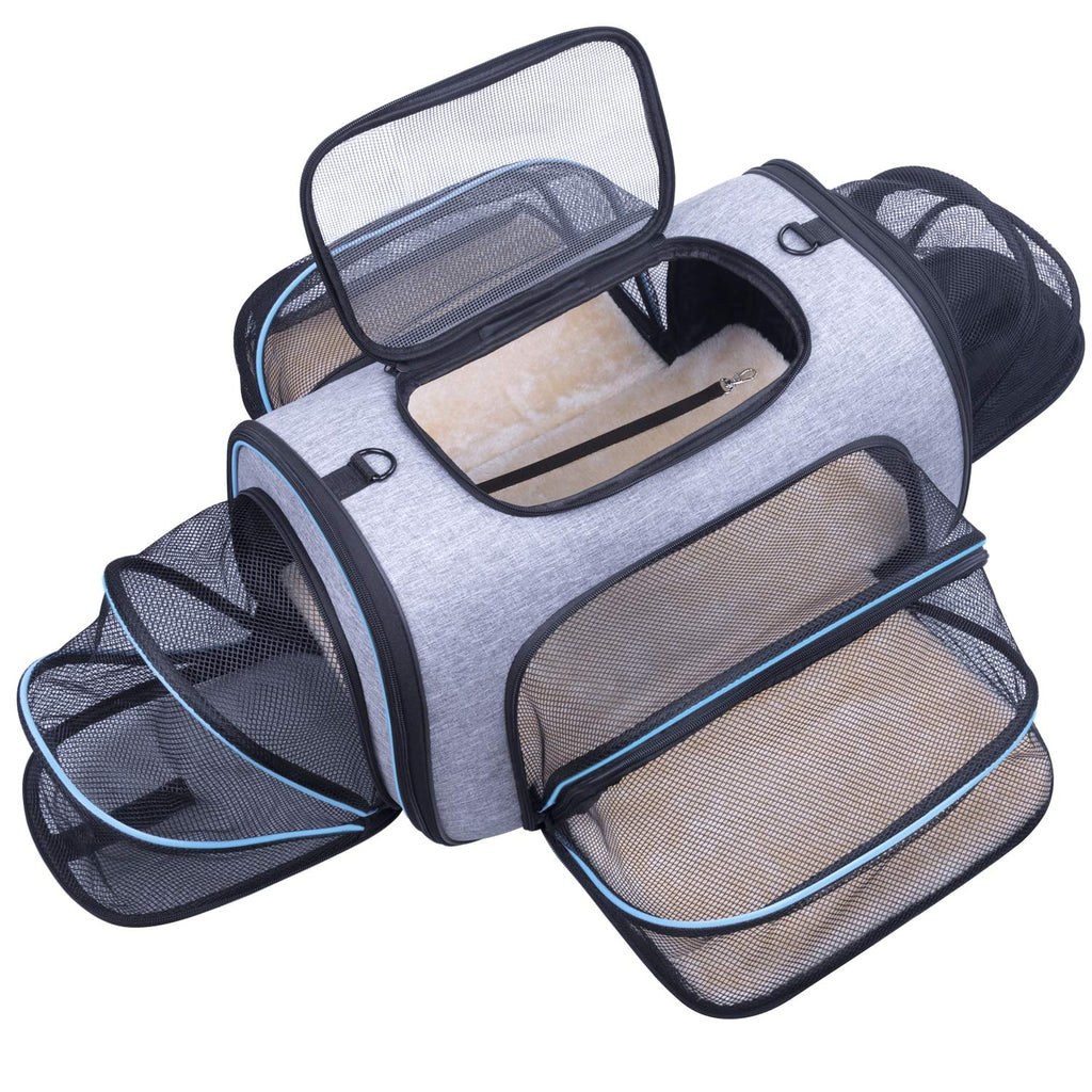 Airline Approved Expandable Soft Sided Pet Carrier with Fleece Pad G567