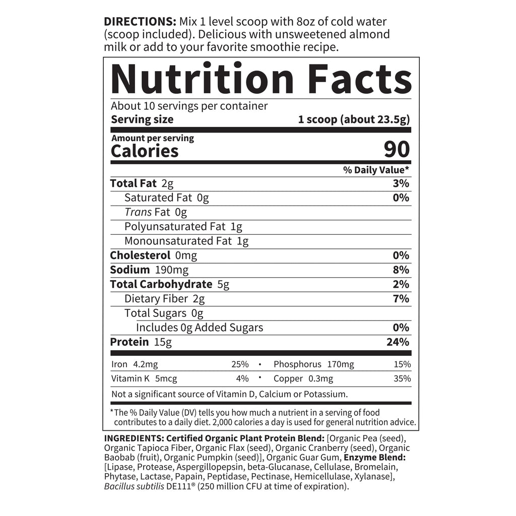 Organic Plant Protein Powder X5648