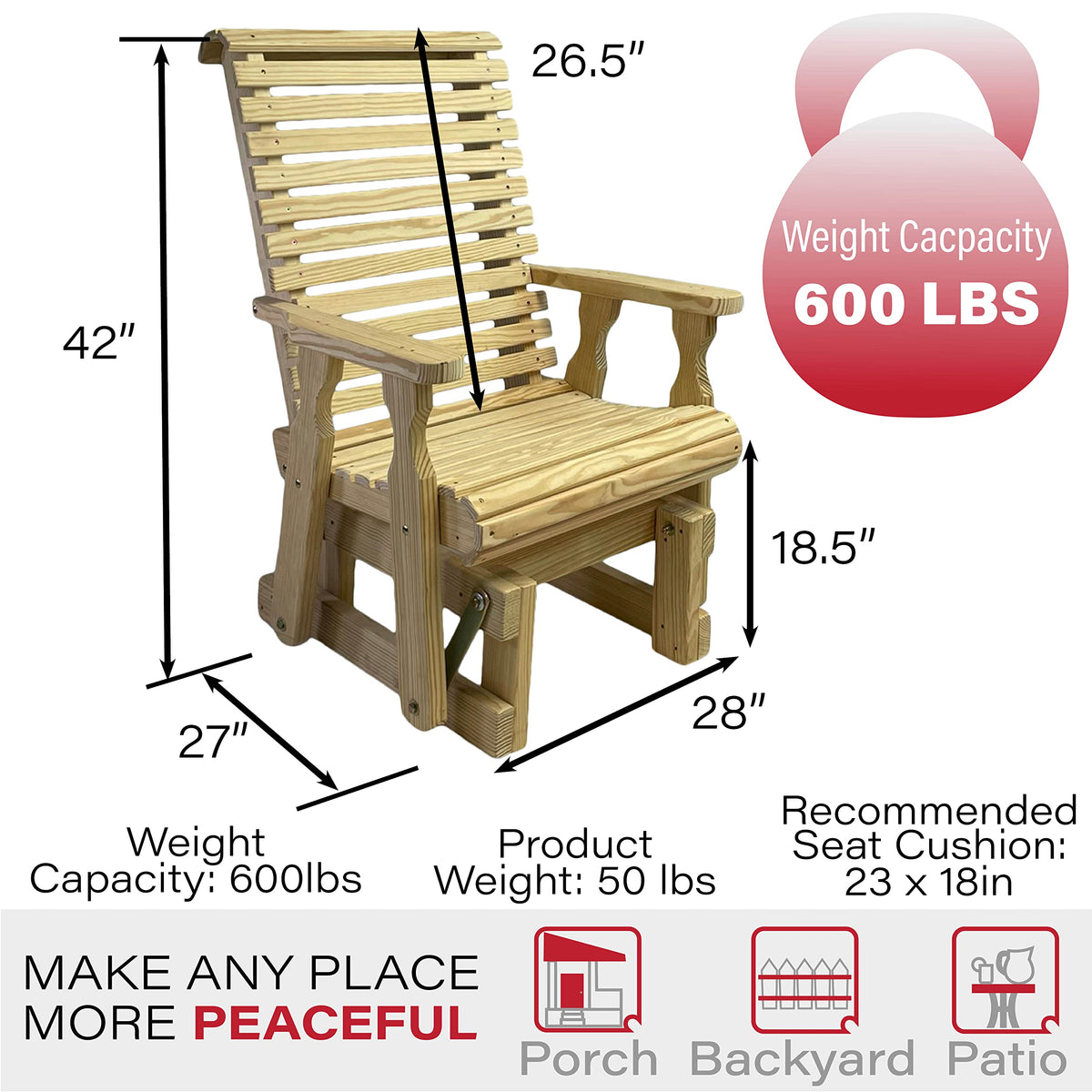 Treated Pine Glider Chair D368
