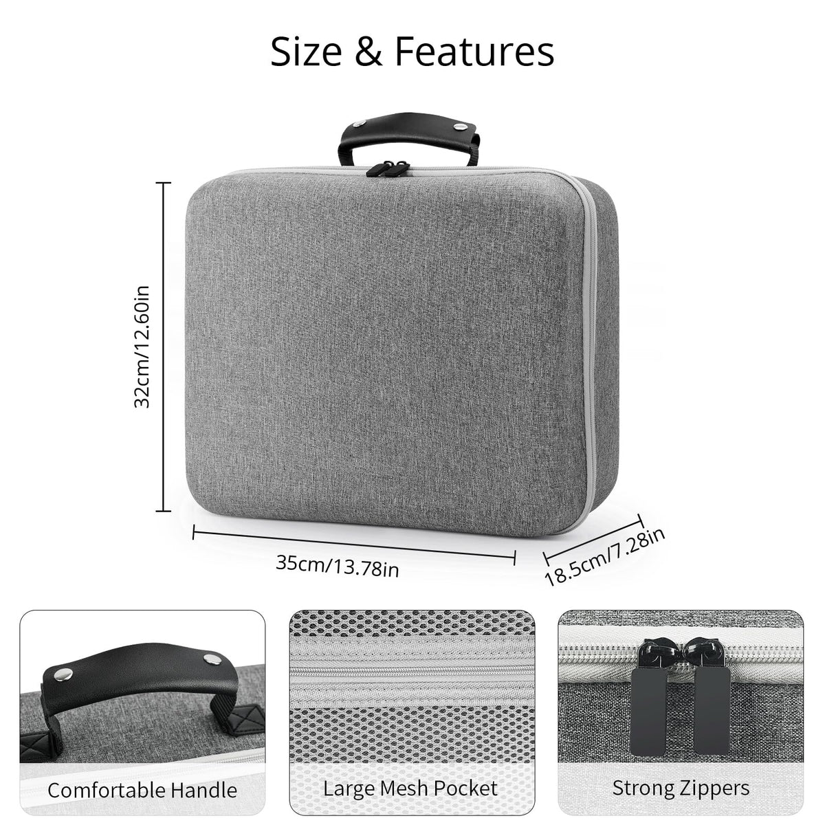 Grey Portable Hard Case for Gaming Headset and Touch Controllers Q177093