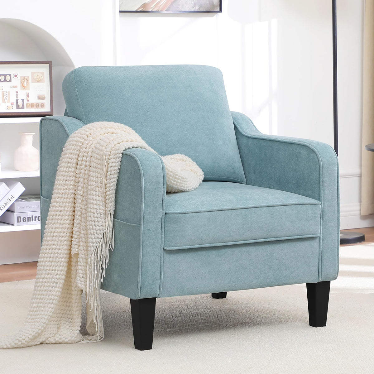 Teal Green Upholstered Accent Chairs Set of 2 J707