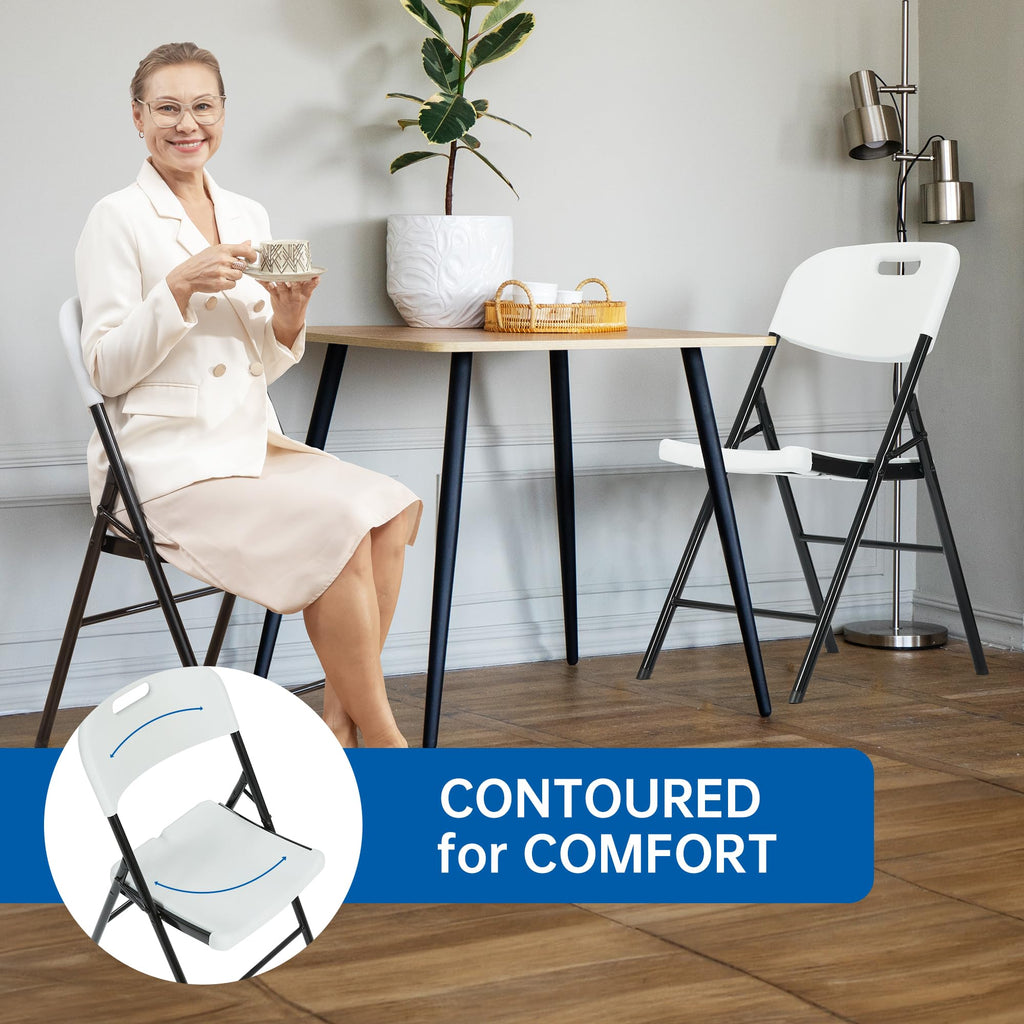 10 Pack White 800 LBS Folding Chairs M34949