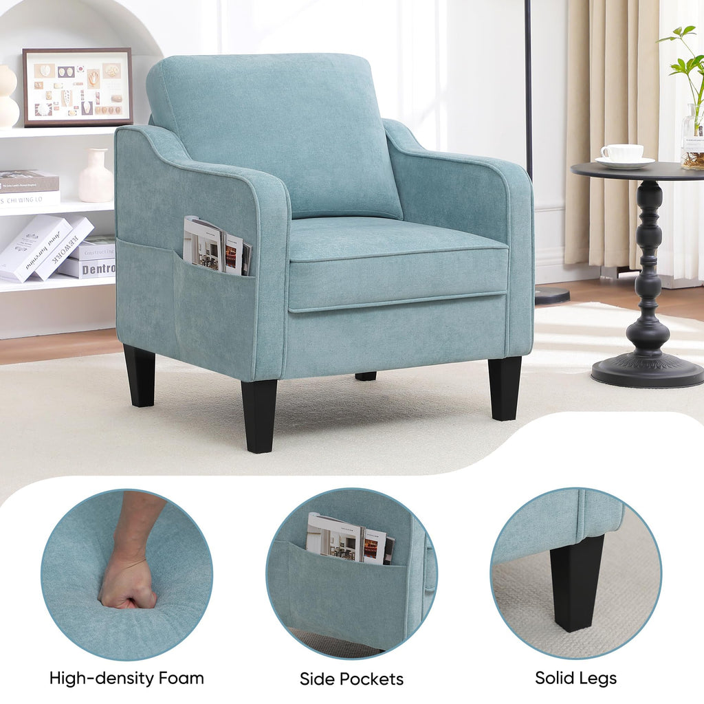 Teal Green Upholstered Accent Chairs Set of 2 J707