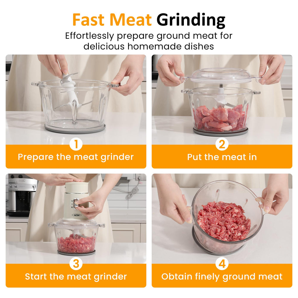4-in-1 Electric Food Chopper & Small Food Processor F4508