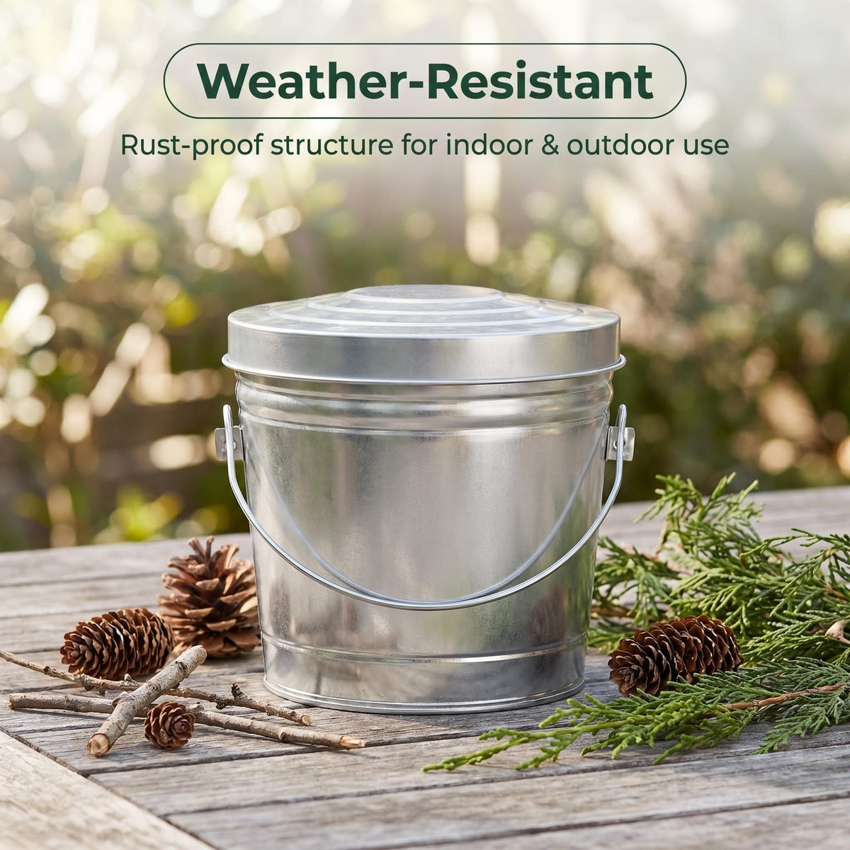 Galvanized Steel Storage Can with Locking Lid I742308