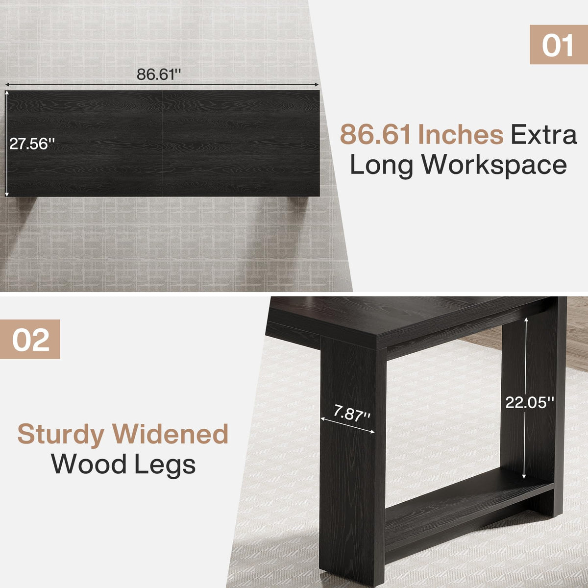 86.6-Inch Two Person Desk B58365