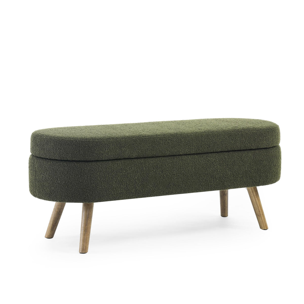 Oval Storage Bench with Rubber Wood Legs X97193