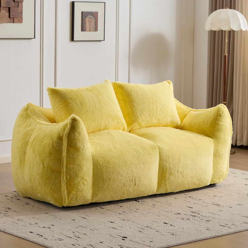 Oversized Faux Fur Memory Foam Bean Bag Chair I752358