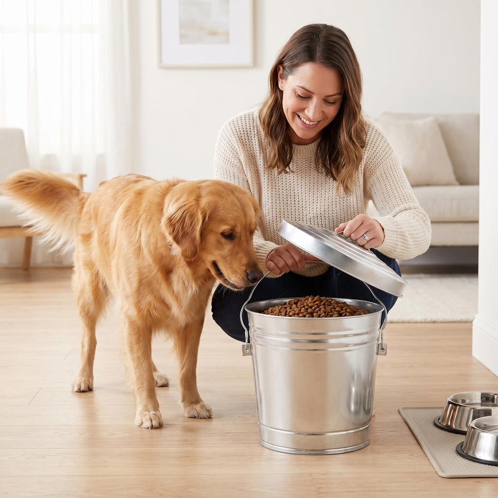 Galvanized Steel Storage Can with Locking Lid I742308