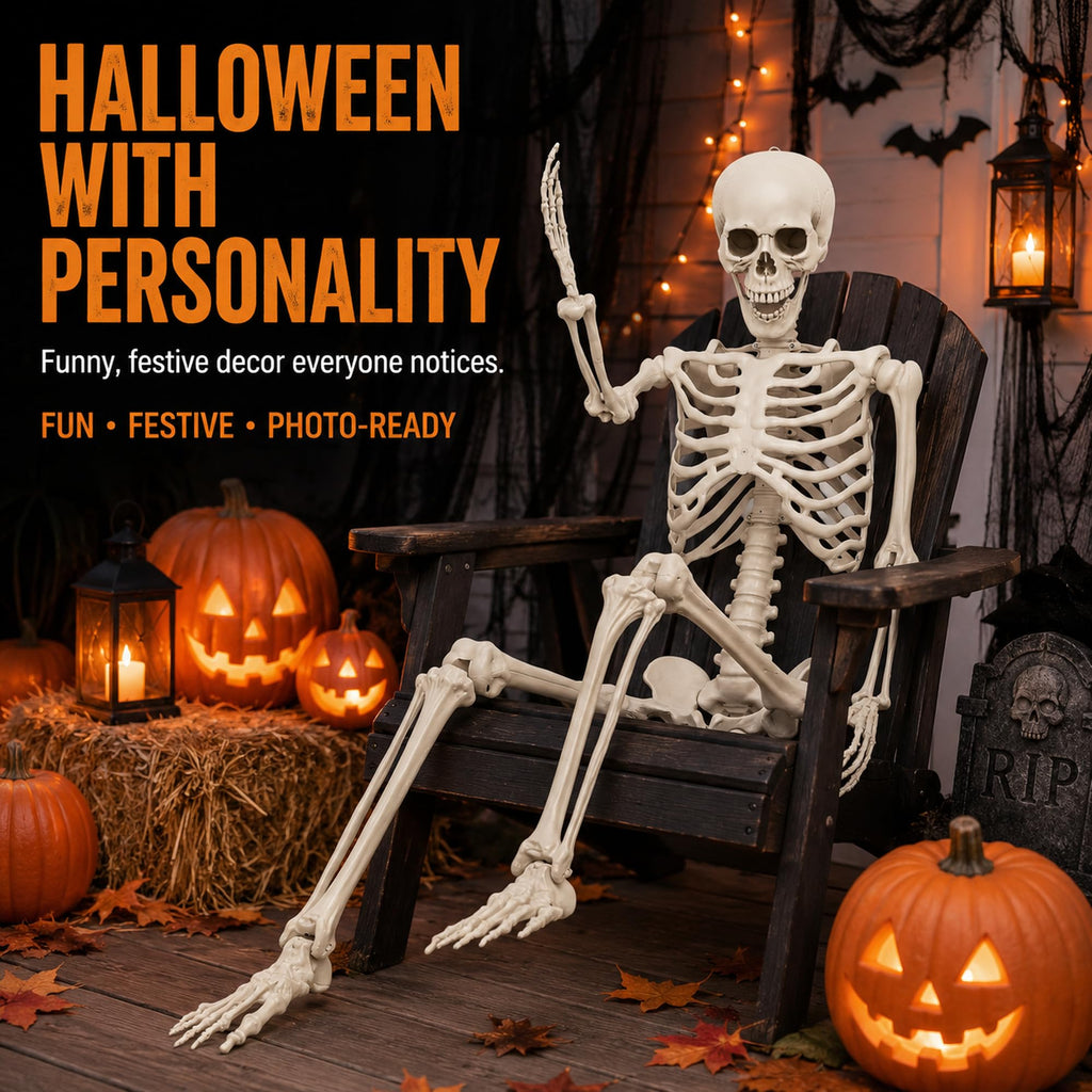Life Size Poseable Skeleton with Movable Joints U309888