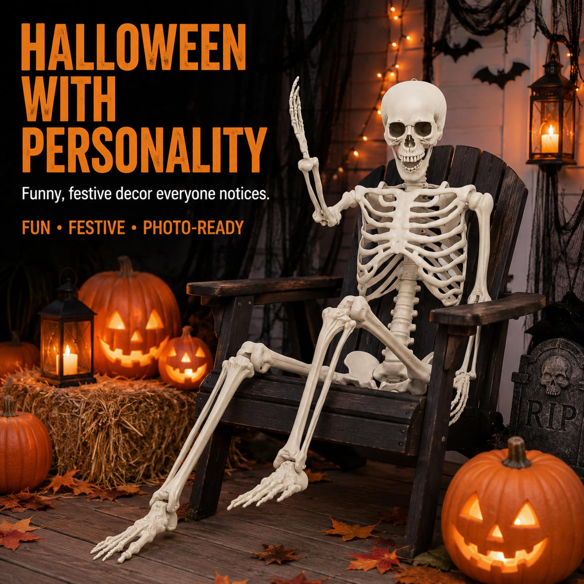Life Size Poseable Skeleton with Movable Joints U309888