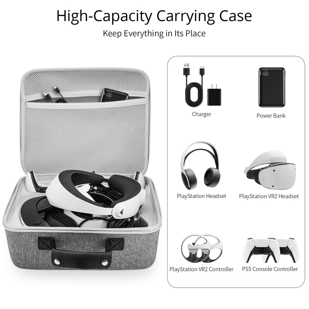Grey Portable Hard Case for Gaming Headset and Touch Controllers Q177093