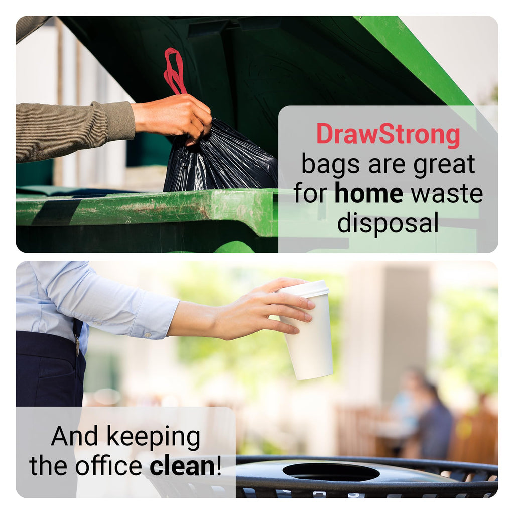 30 Gallon Black Drawstring Trash Bags 150 Count M9673