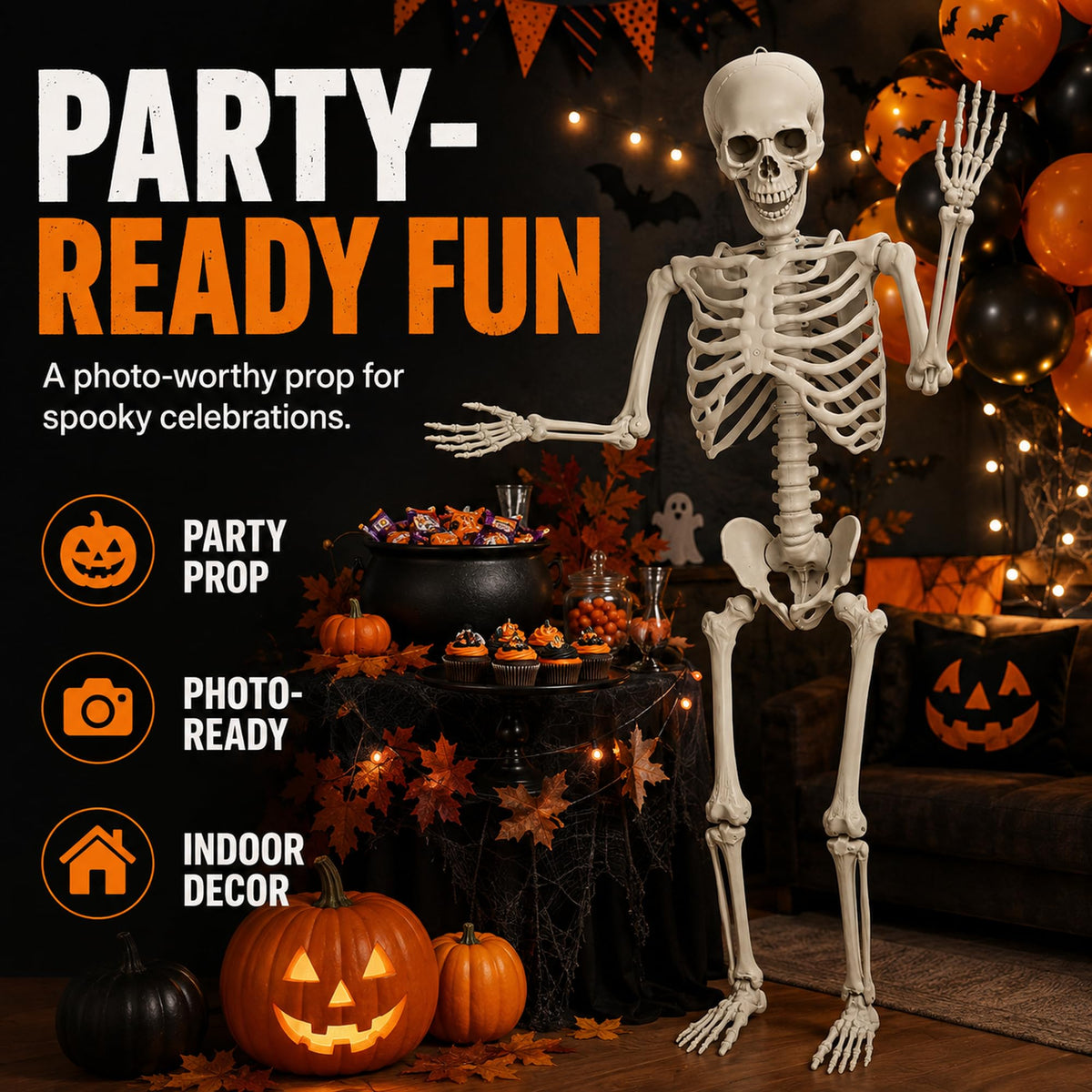 Life Size Poseable Skeleton with Movable Joints U309888