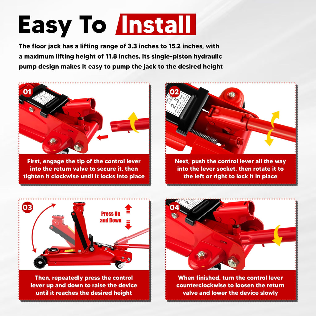 2.5 Ton Low-Profile Hydraulic Floor Jack H5863