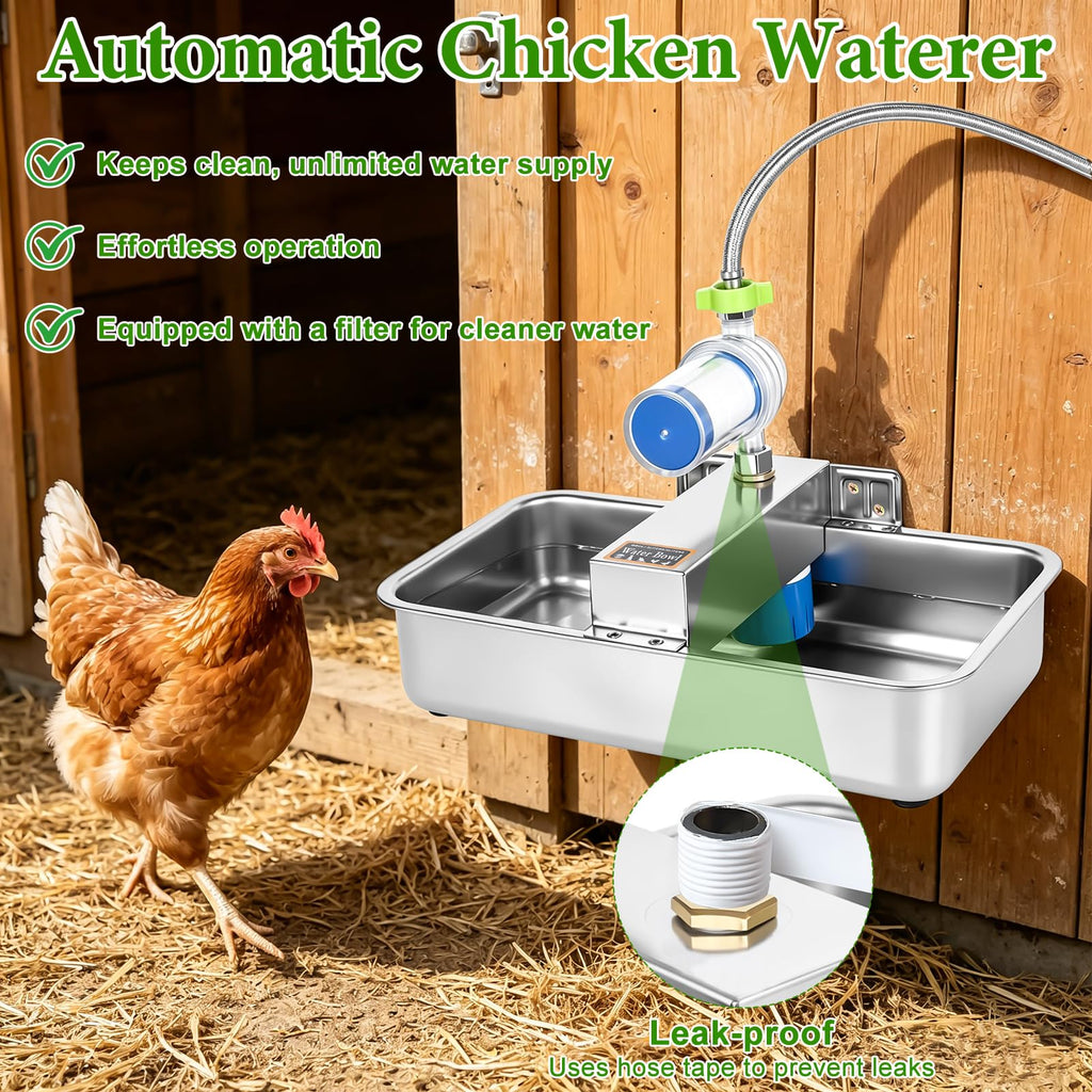 3 Gallon Stainless Steel Chicken Waterer N410