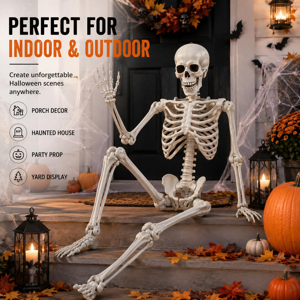 Life Size Poseable Skeleton with Movable Joints U309888
