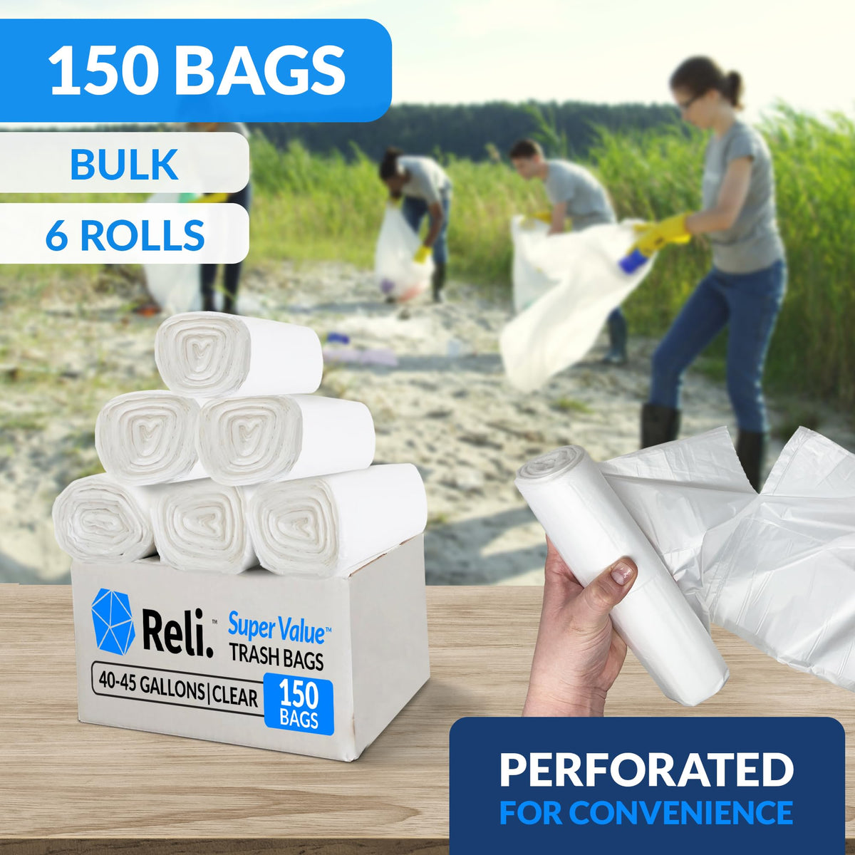 40 to 45 Gallon Heavy Duty Trash Bags A64129