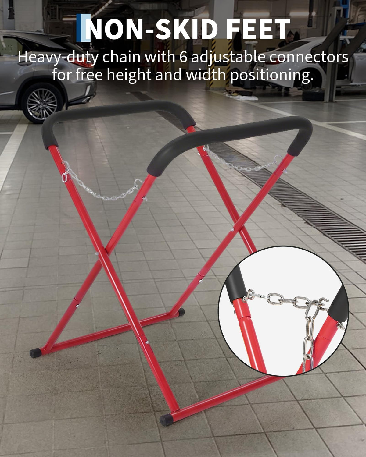 Folding Auto Body Work Stand 500 LBS Capacity Adjustable Height P7654