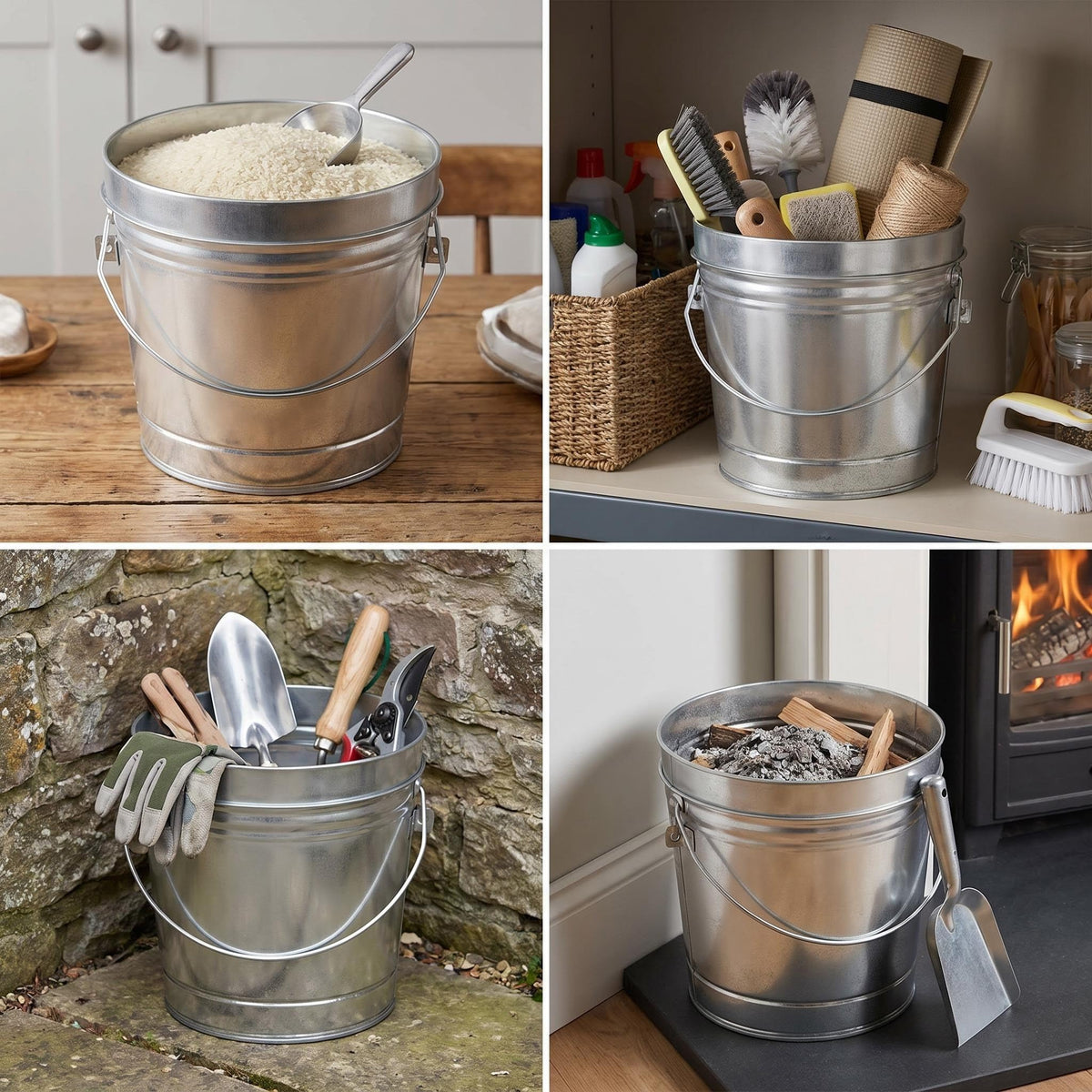 Galvanized Steel Storage Can with Locking Lid I742308