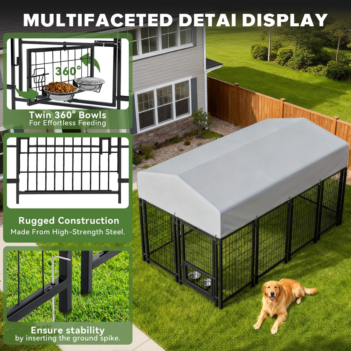 8x4x5FT Outdoor Dog Kennel W818