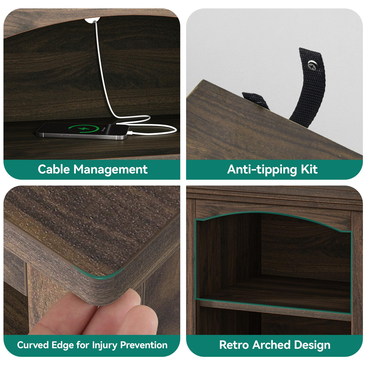 Farmhouse TV Stand with Cord Management D999127
